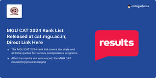 MGU CAT 2024 Rank List Released at cat.mgu.ac.in; Direct Link Here